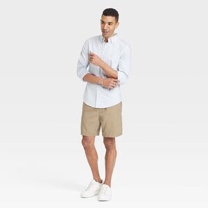 Men's vintage shorts pocket elastic waist beige size M